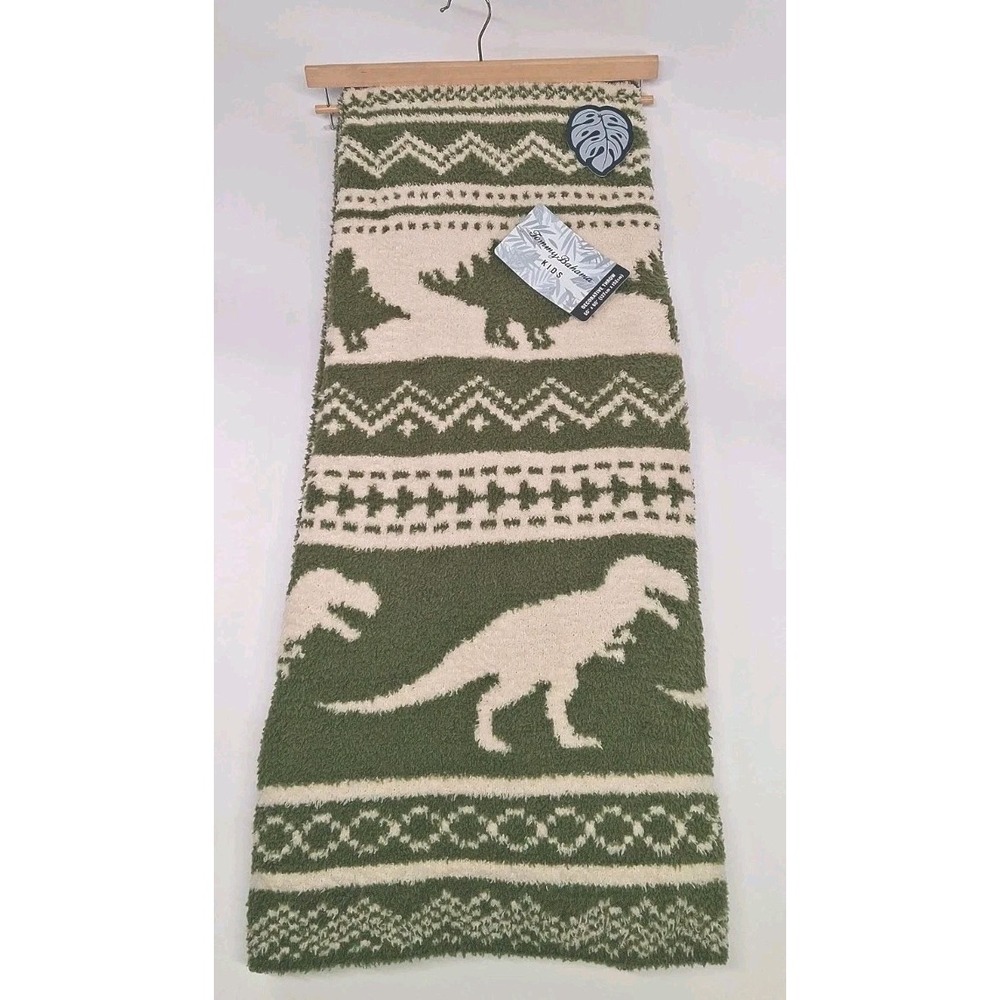 Tommy Bahama Kid's Sage & Cream Dinosaur SUPER Soft Fleece Blanket/Throw 50X60
